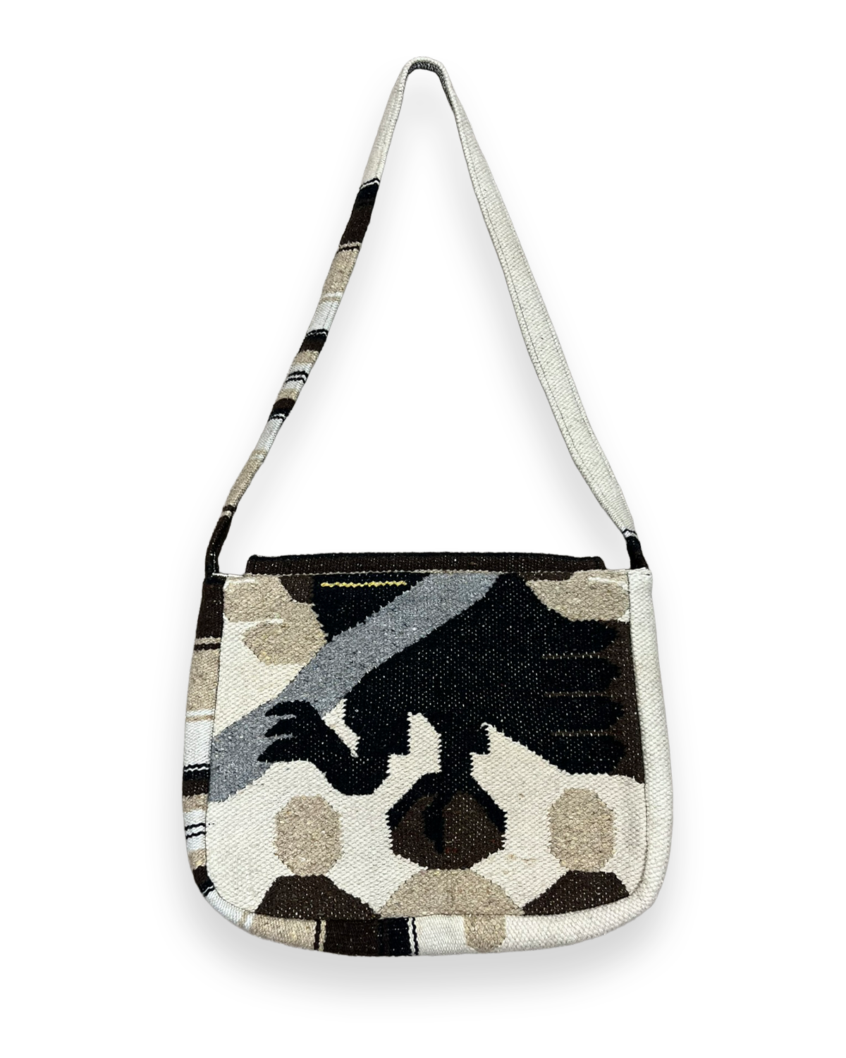 Vintage Cancun Blanket Flared Shoulder Flap Bag - 16in