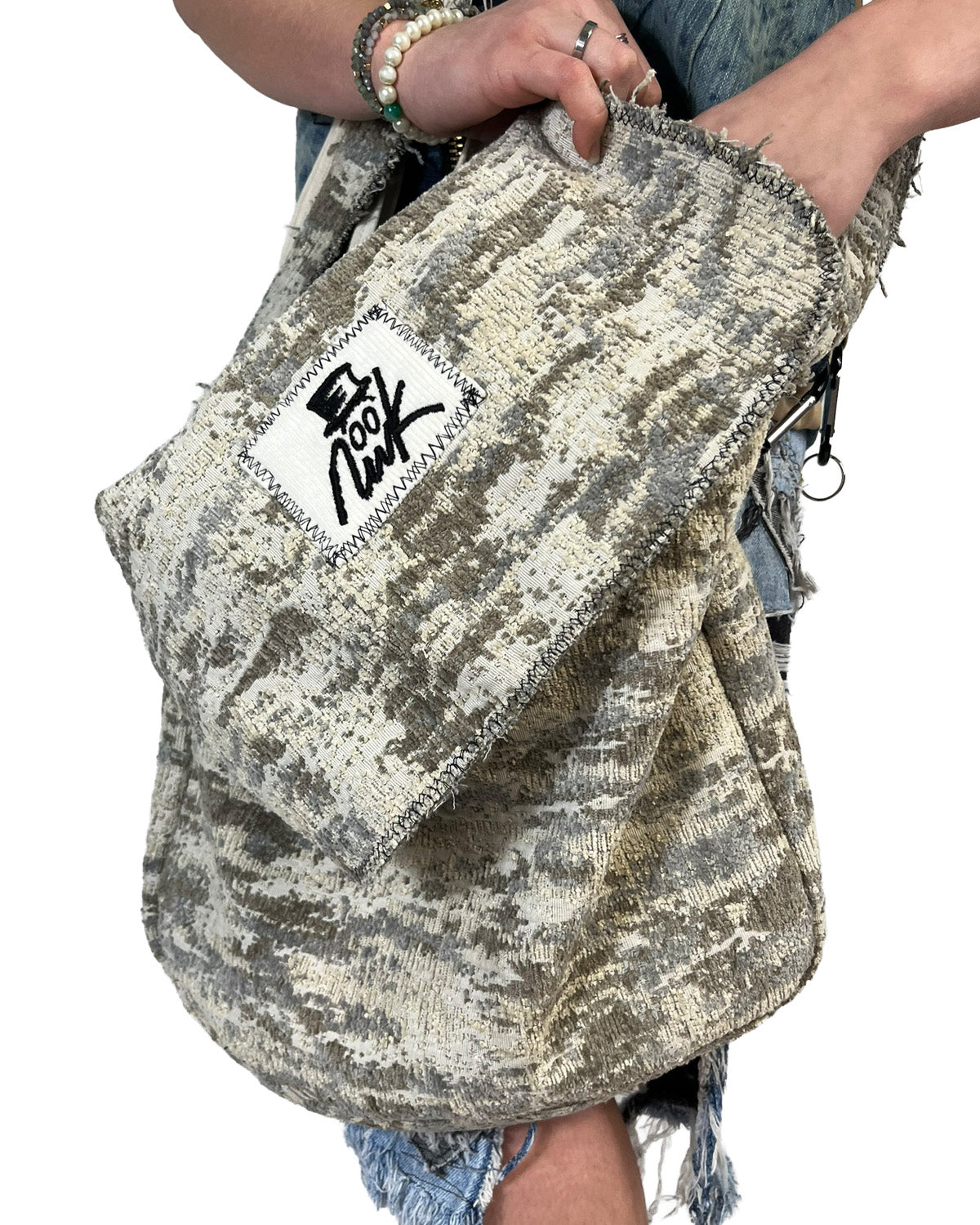 Moss Camo Frayed Crossover Flap Bag