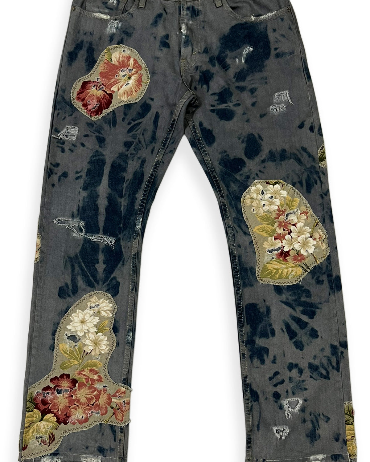 Bleached NWK Floral Patchwork Denim