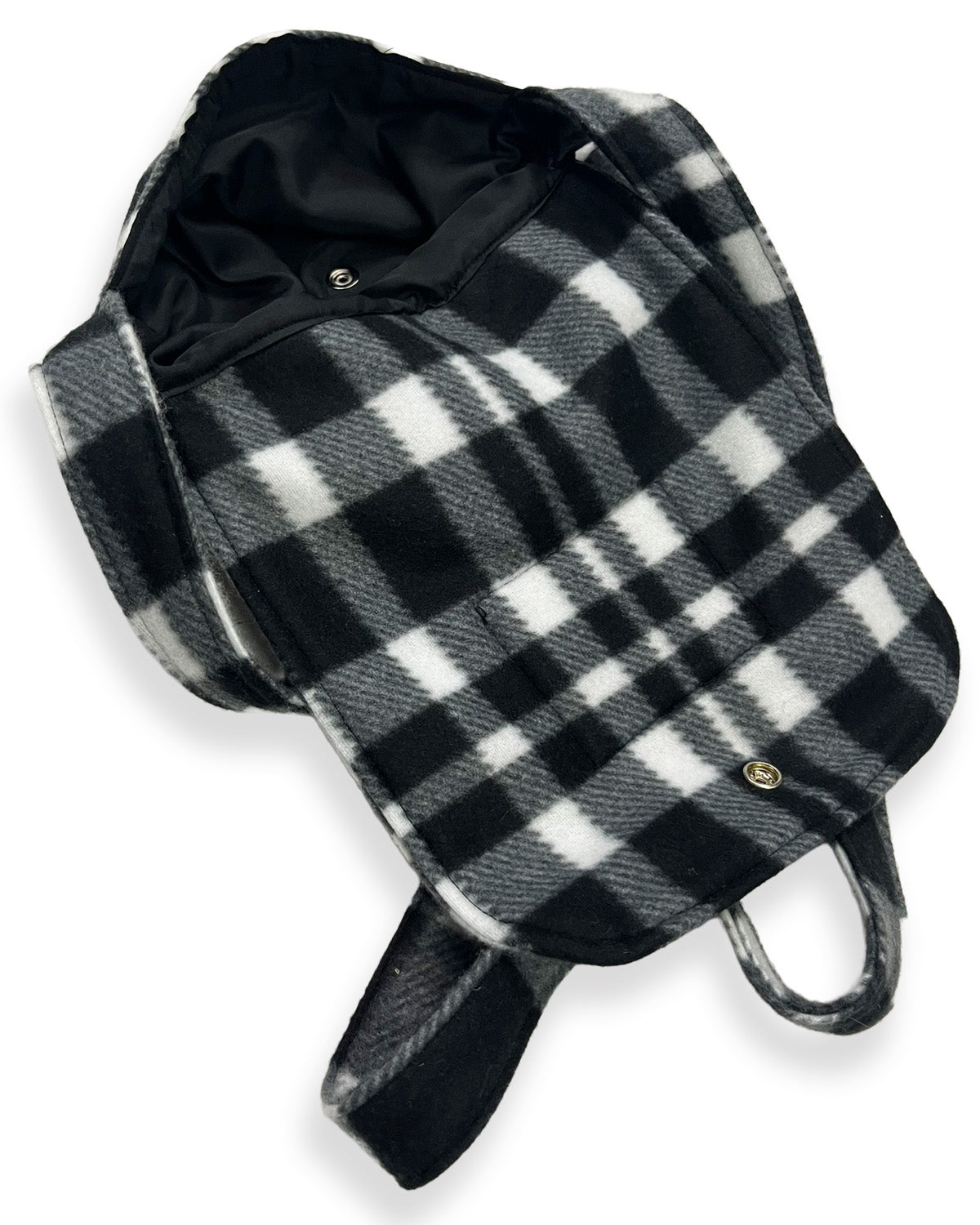 Checkered Fleece Blanket Flap Bag