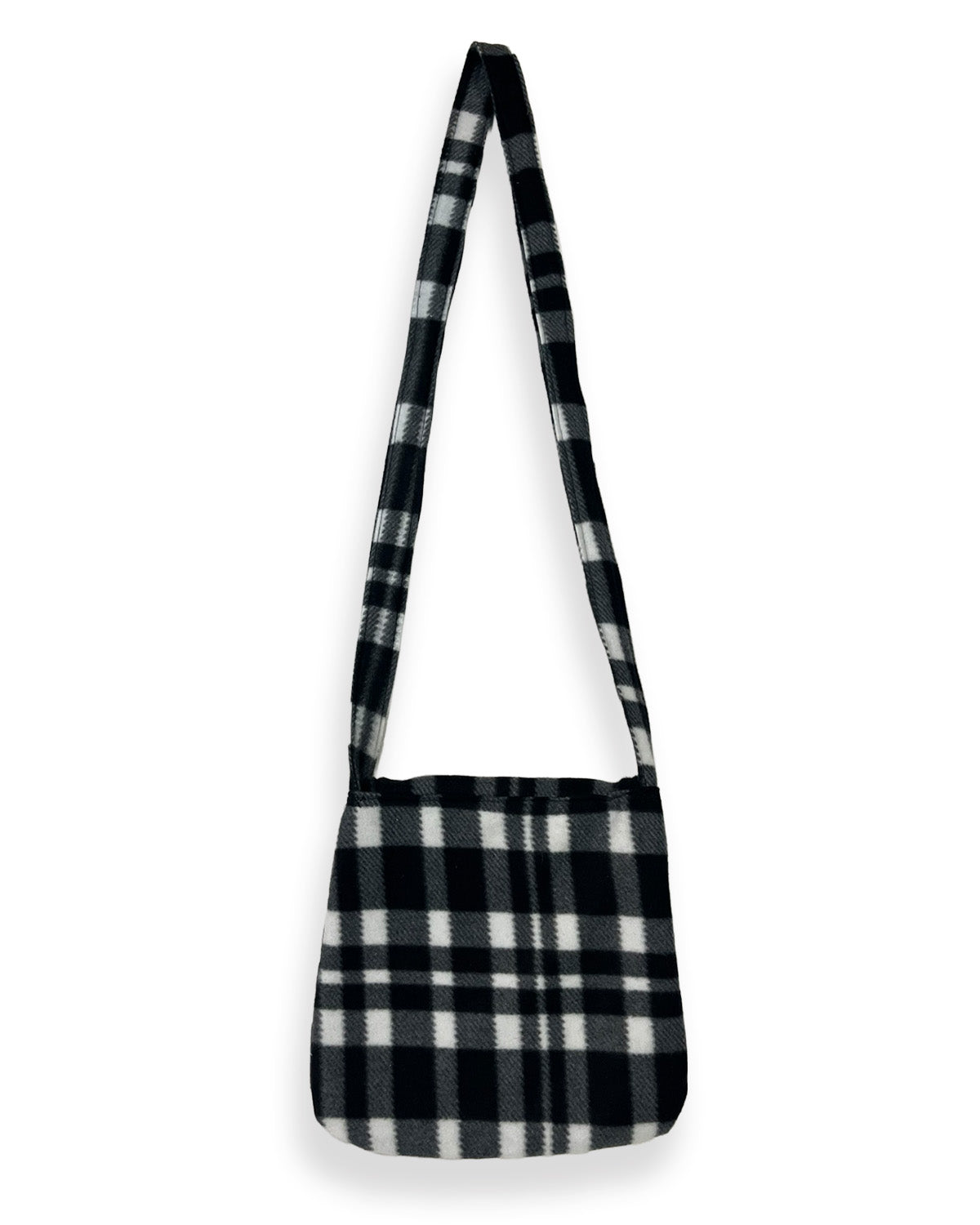 Checkered Fleece Blanket Flap Bag