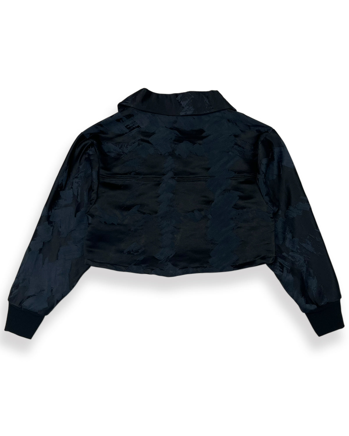 Midnight Brushstroke Cropped Bomber Jacket