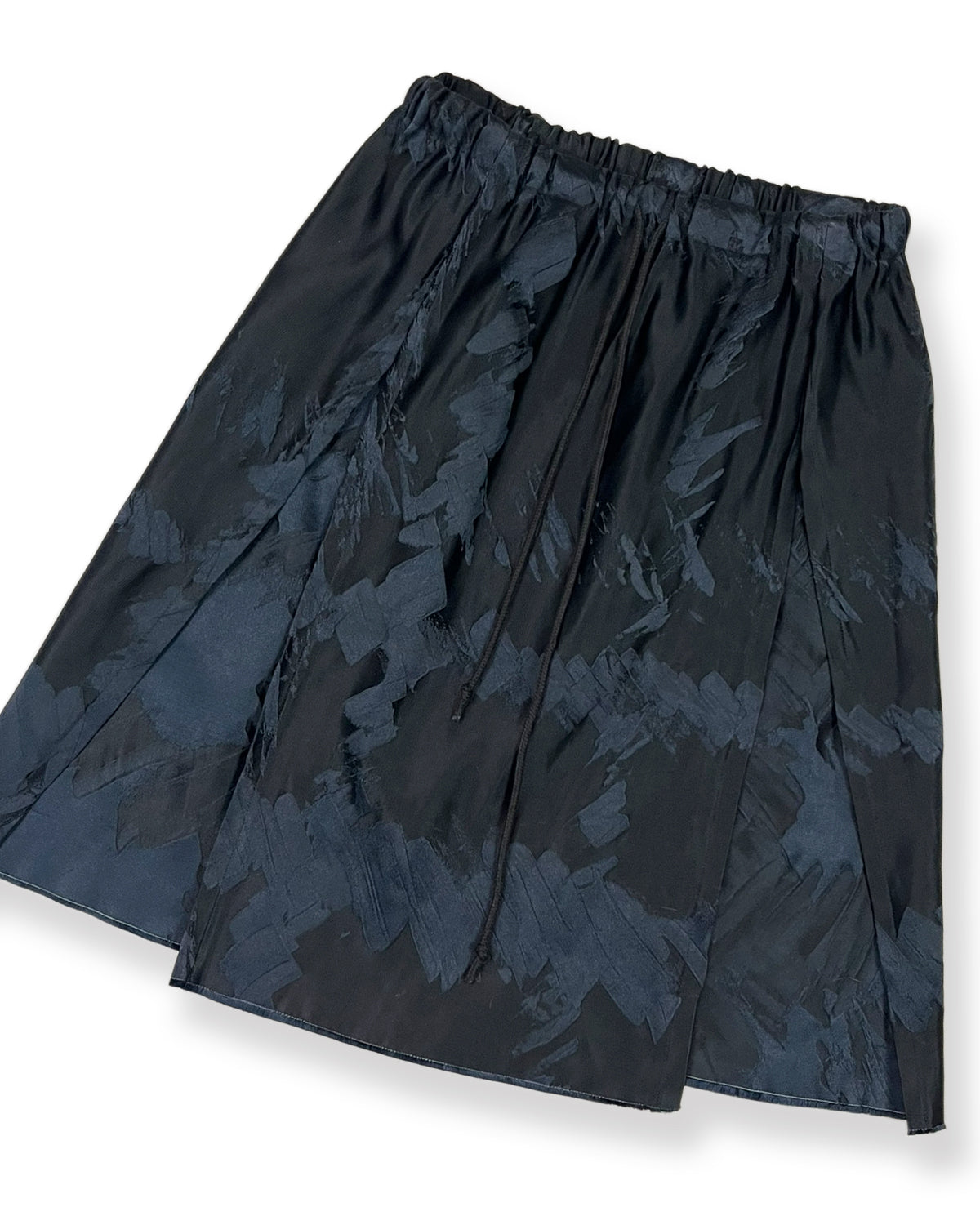 Midnight Brushstroke Slit Skirt