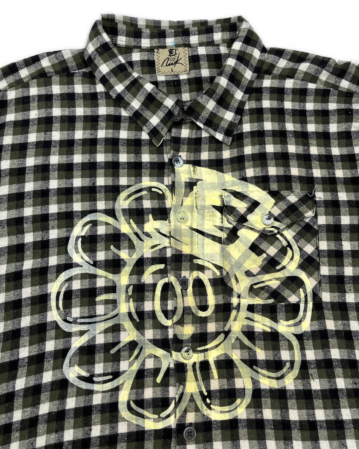 Flower Bop Green Flannel 1/1