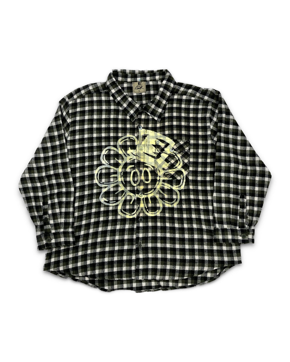 Flower Bop Green Flannel 1/1