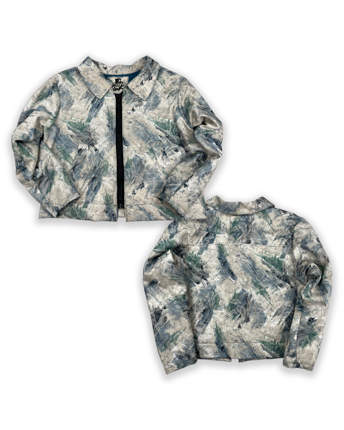 Abstract Blue Floral Jacket