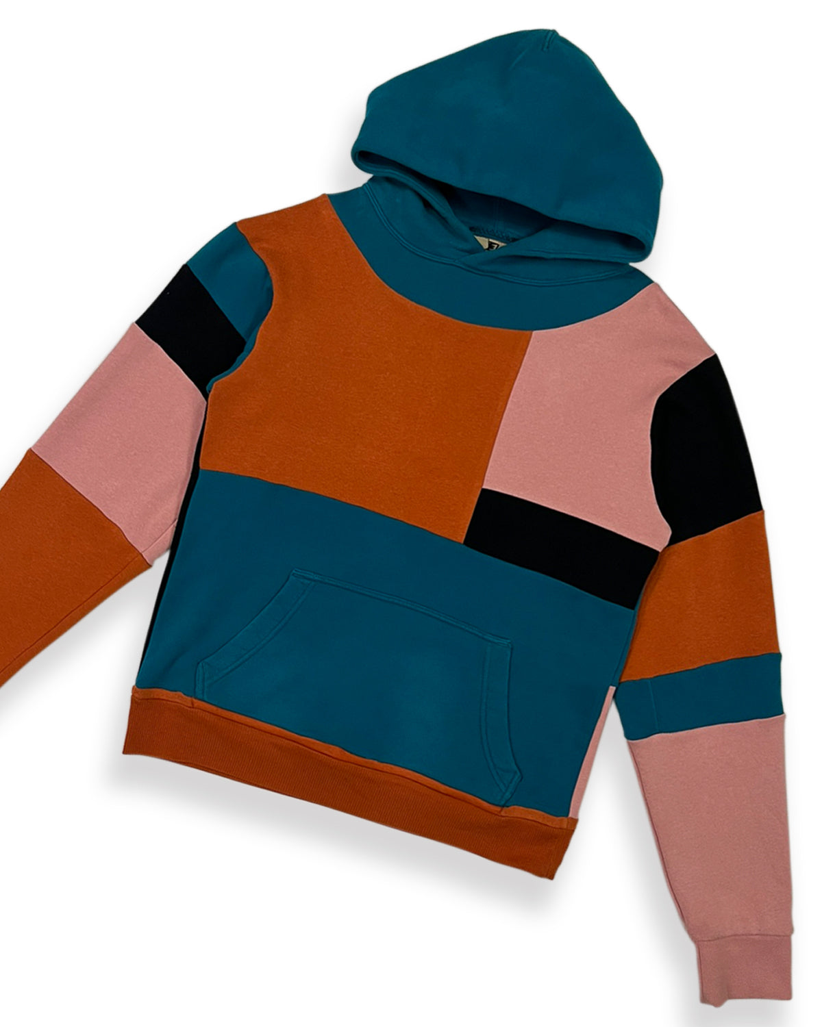 Geometric Patchwork Hoodie - M