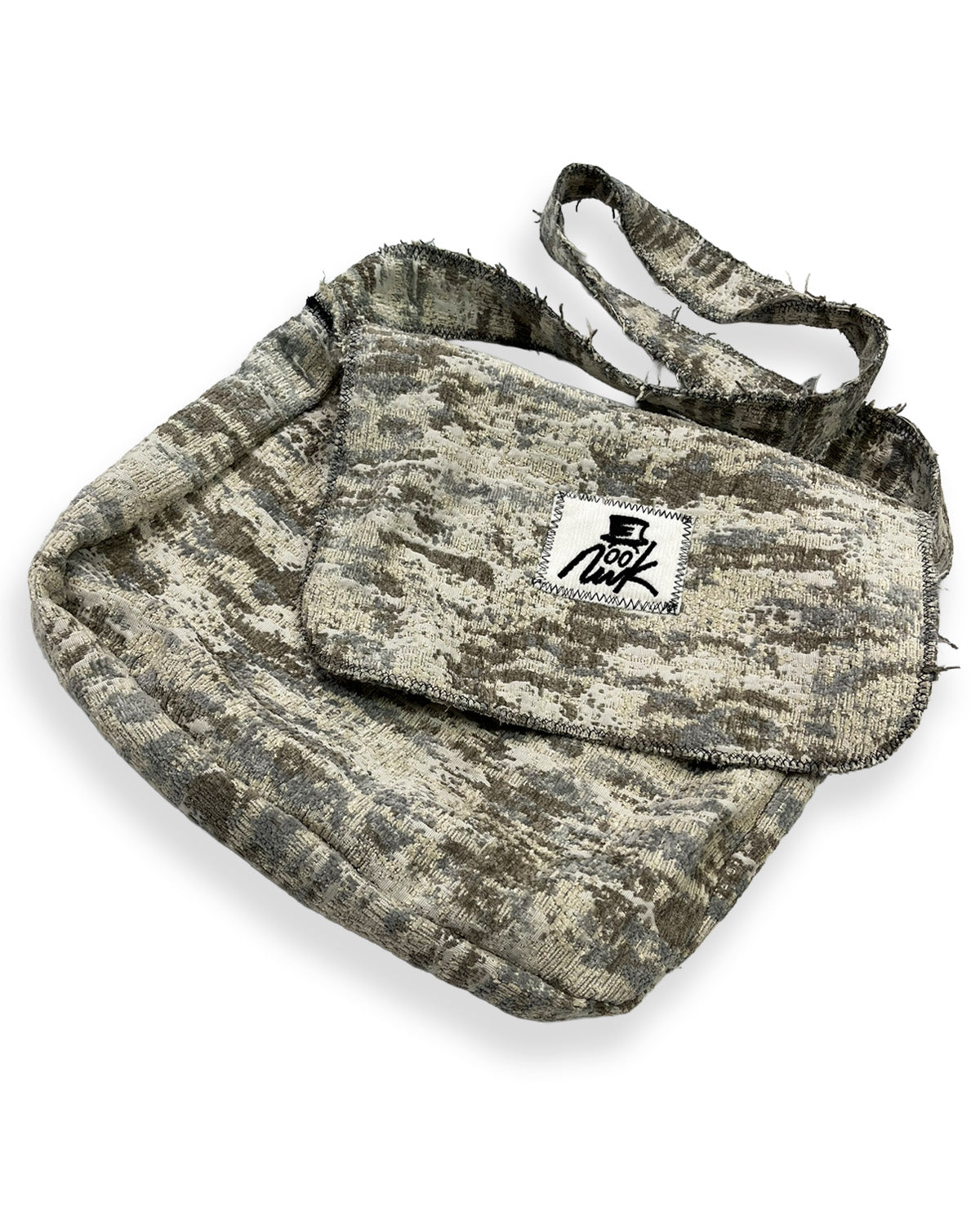Moss Camo Frayed Crossover Flap Bag