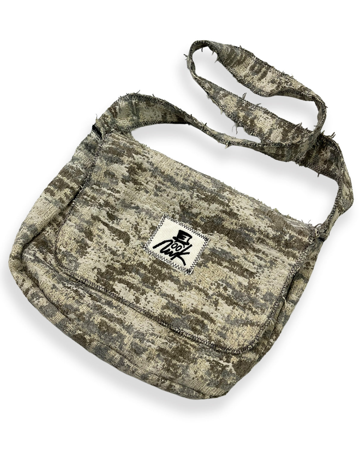 Moss Camo Frayed Crossover Flap Bag