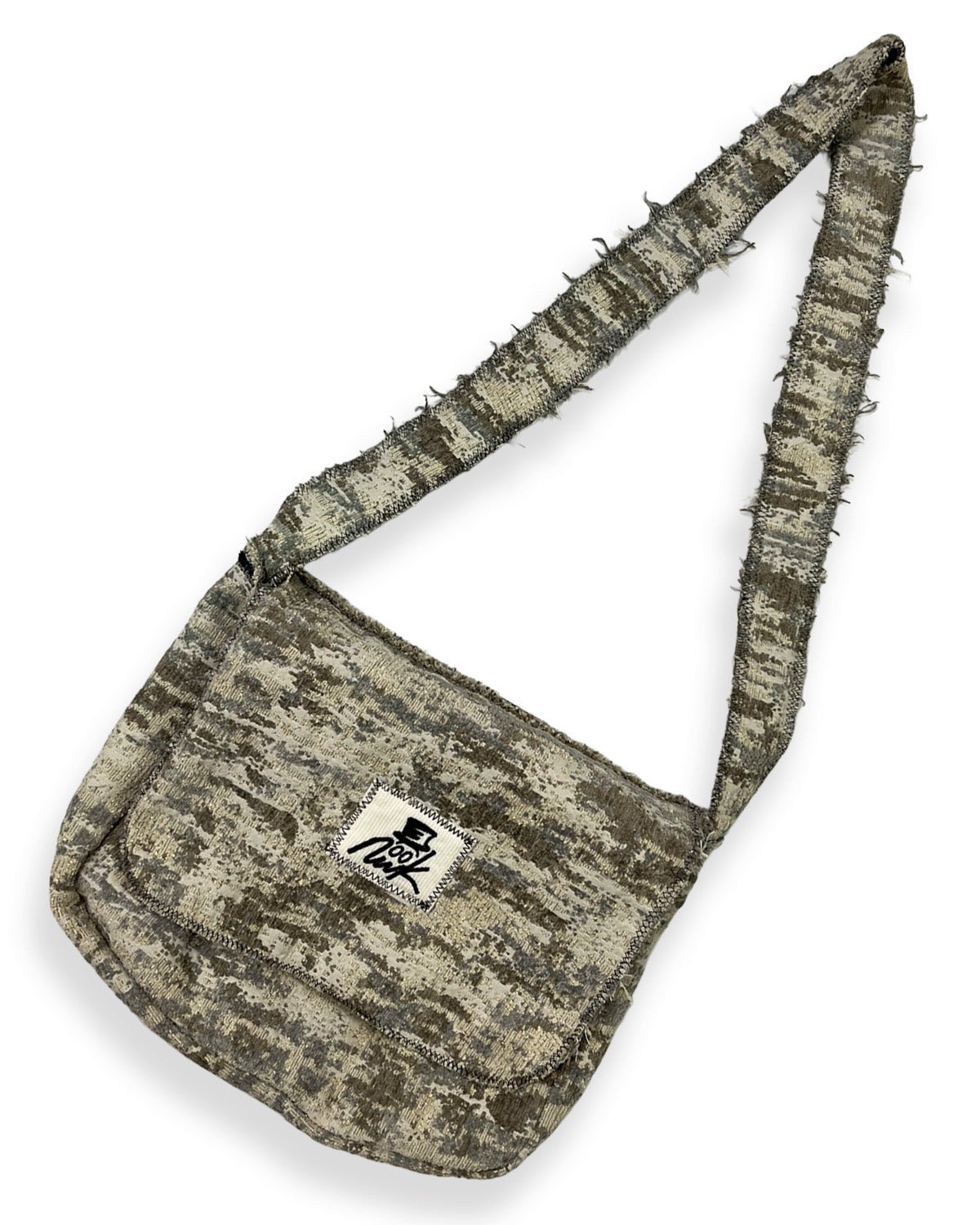 Moss Camo Frayed Crossover Flap Bag