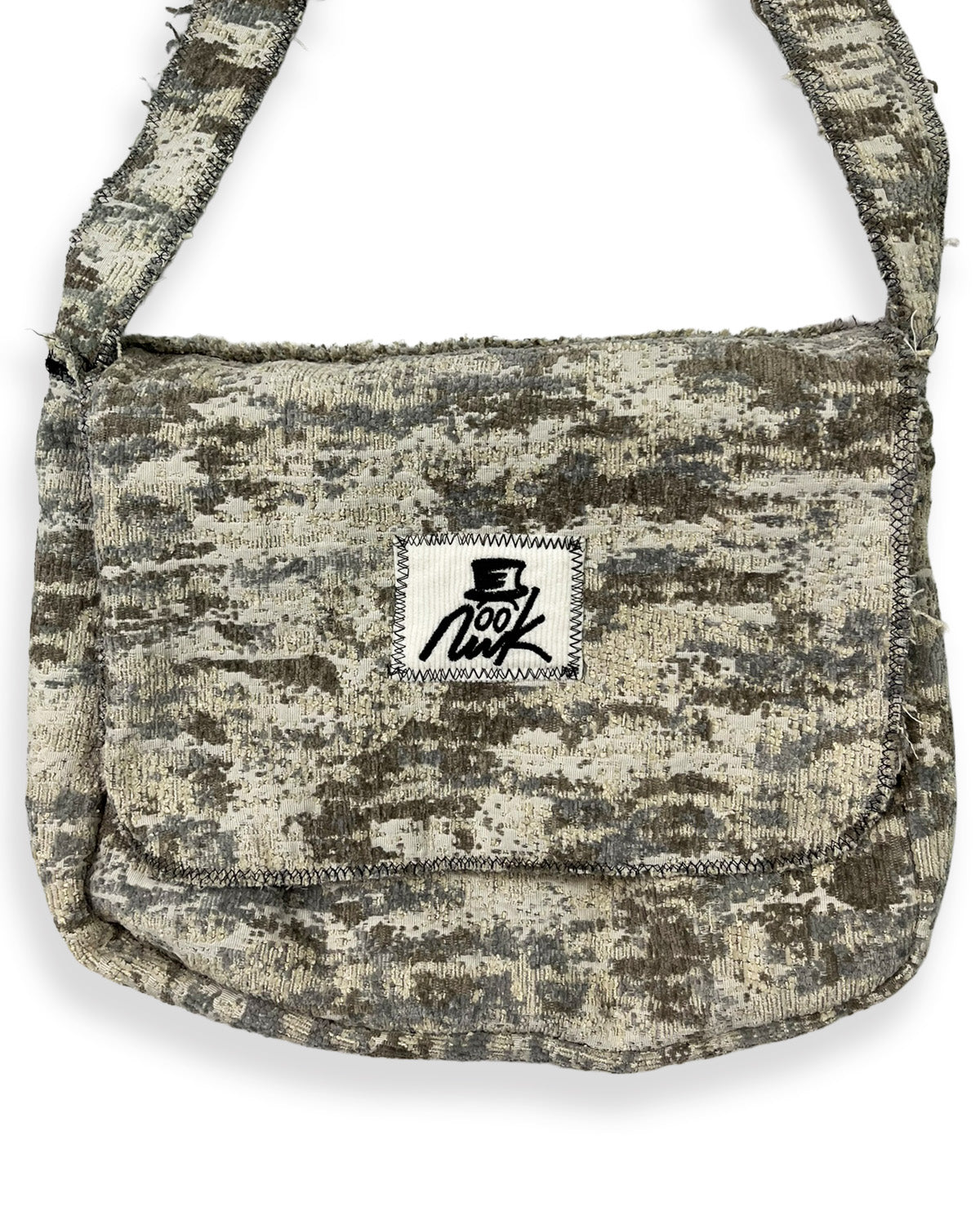 Moss Camo Frayed Crossover Flap Bag