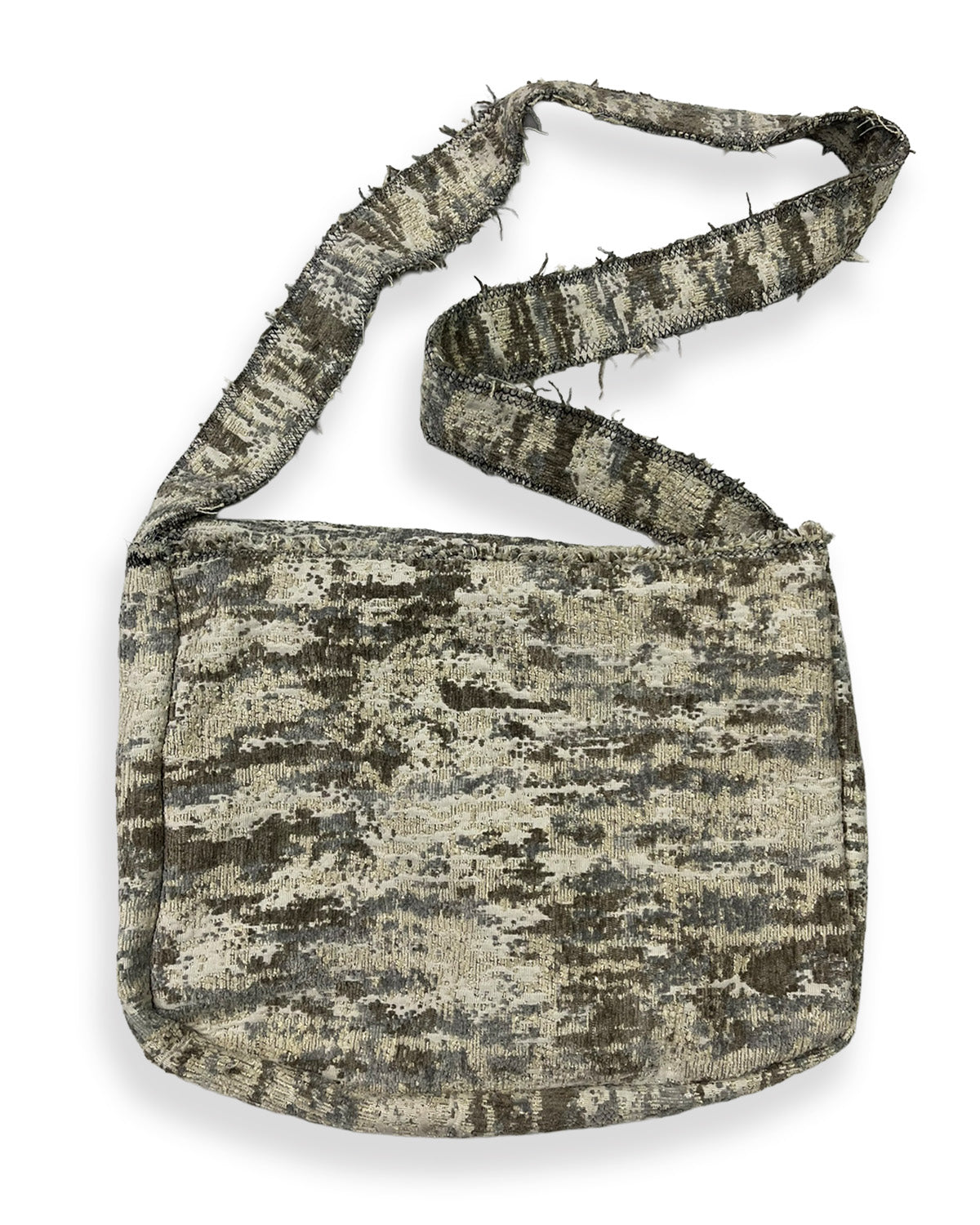 Moss Camo Frayed Crossover Flap Bag