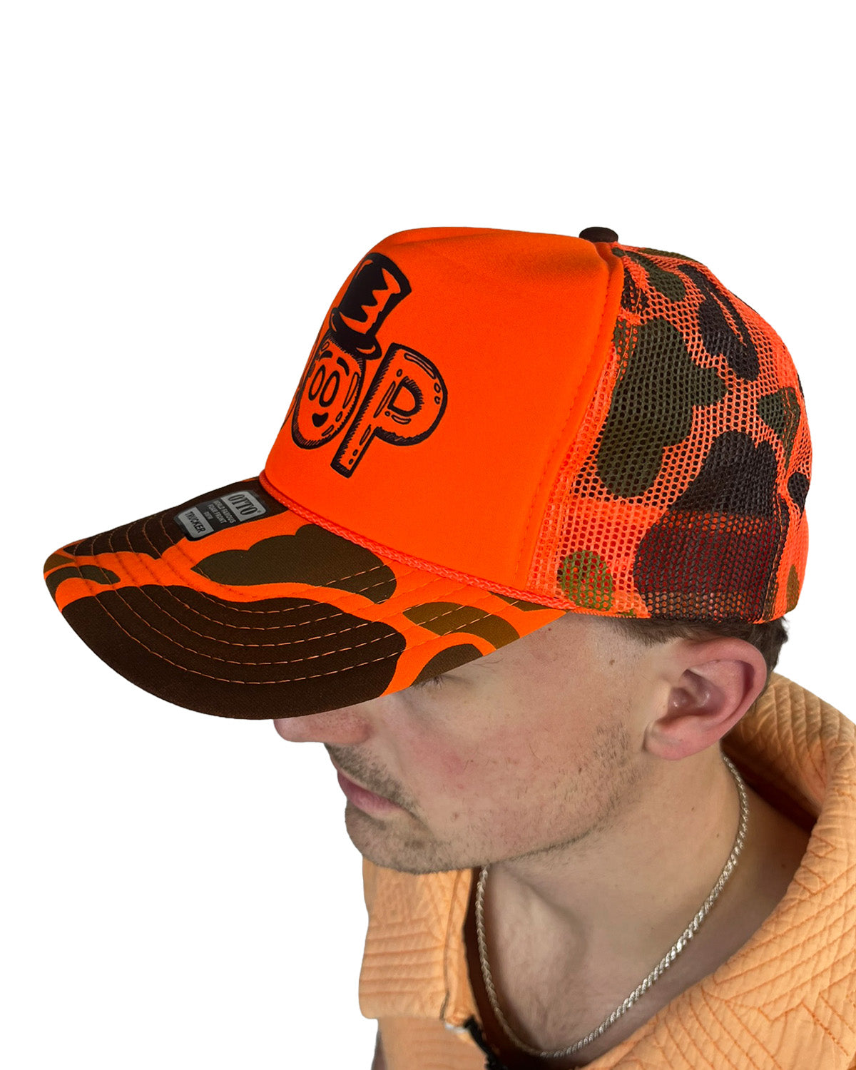 "O" Bop Neon Camo Foam Trucker Hat