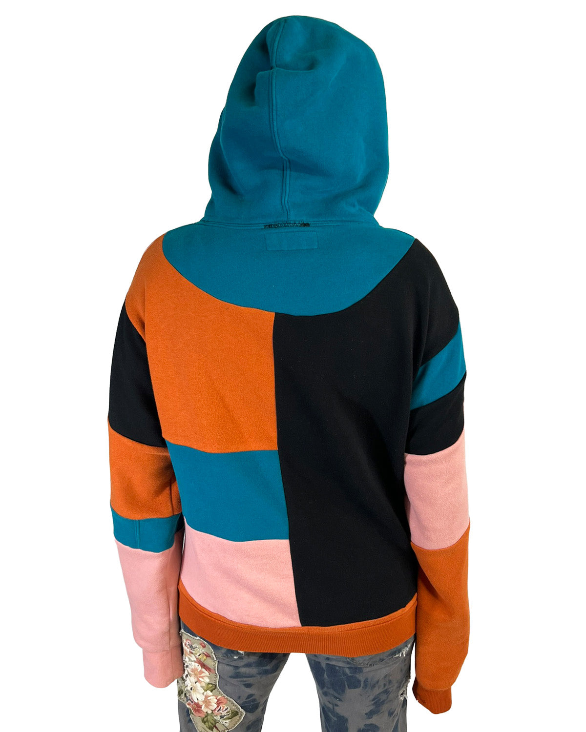 Geometric Patchwork Hoodie - M