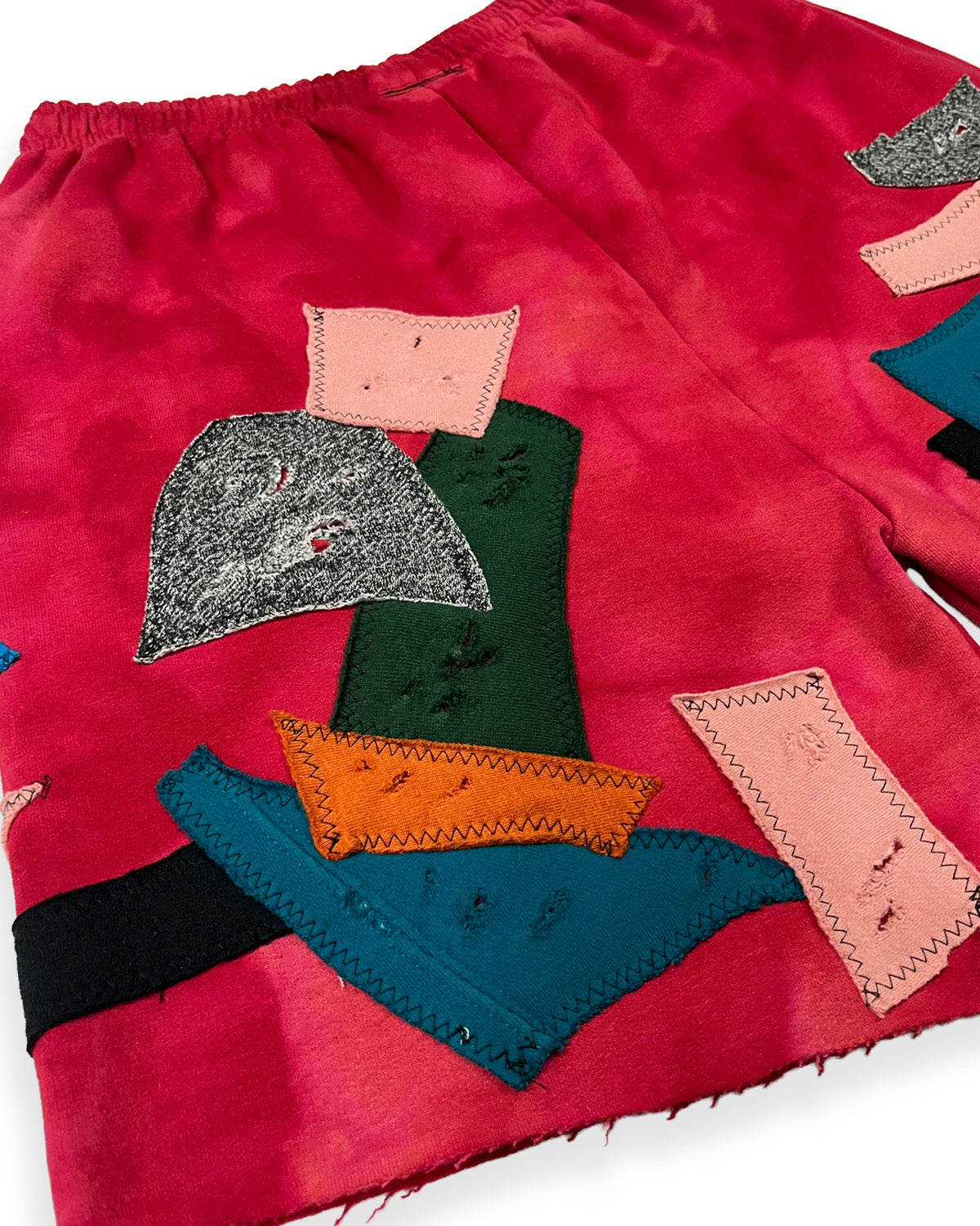 Bleached Red Champion Patchwork Shorts