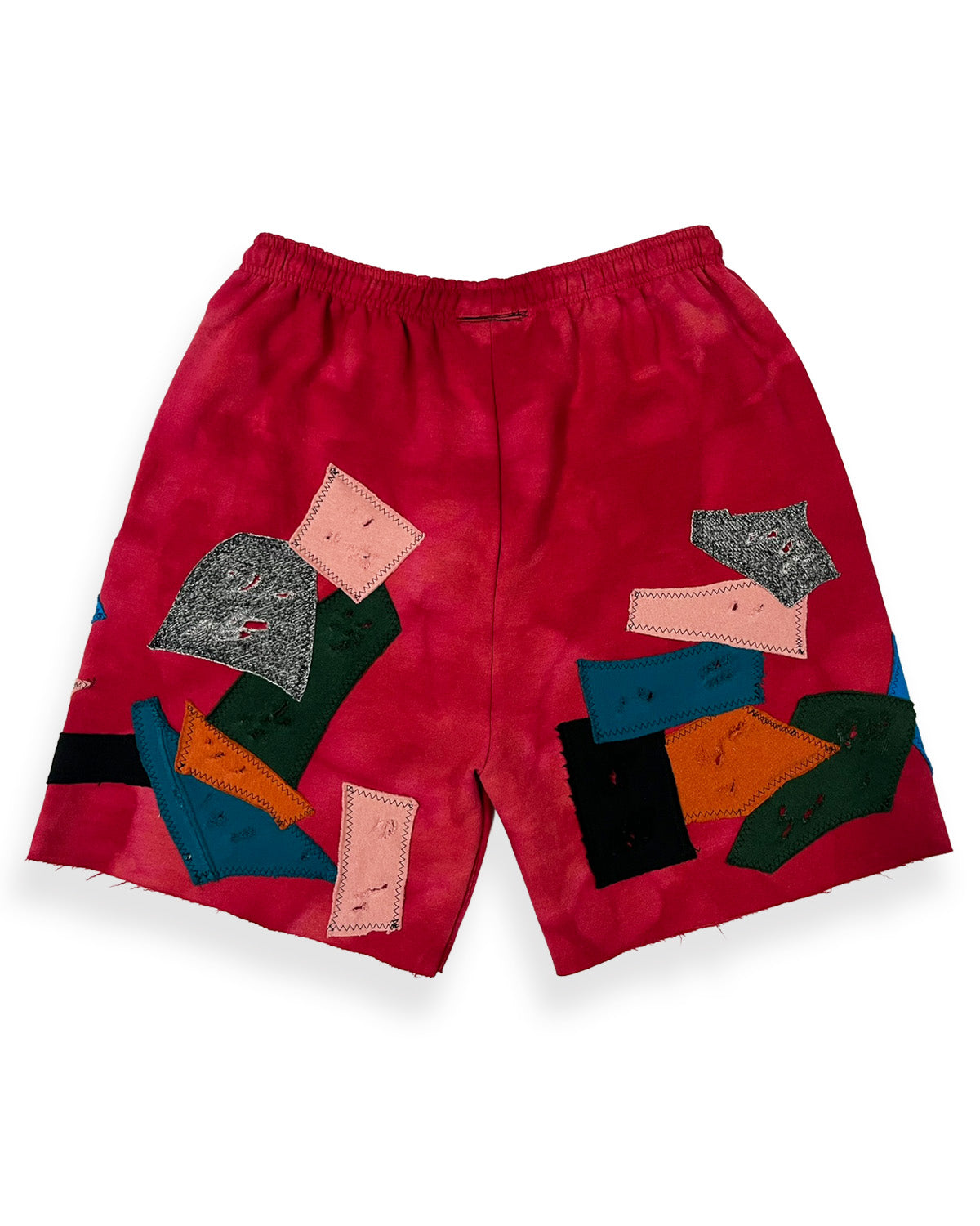 Bleached Red Champion Patchwork Shorts