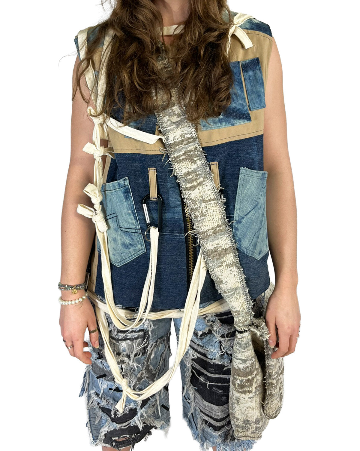 Moss Camo Frayed Crossover Flap Bag