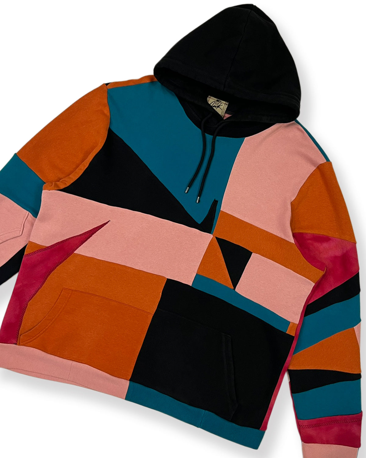 Geometric Patchwork Hoodie - XL