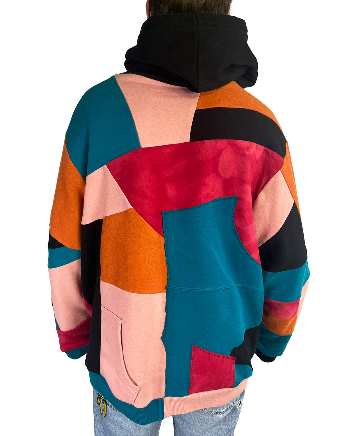 Geometric Patchwork Hoodie - XL