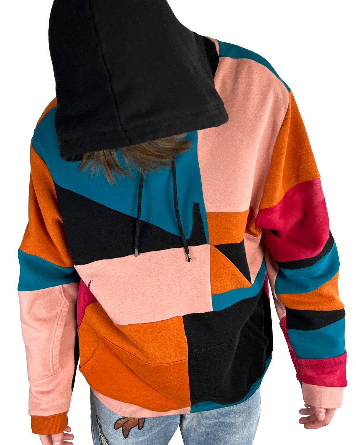 Geometric Patchwork Hoodie - XL