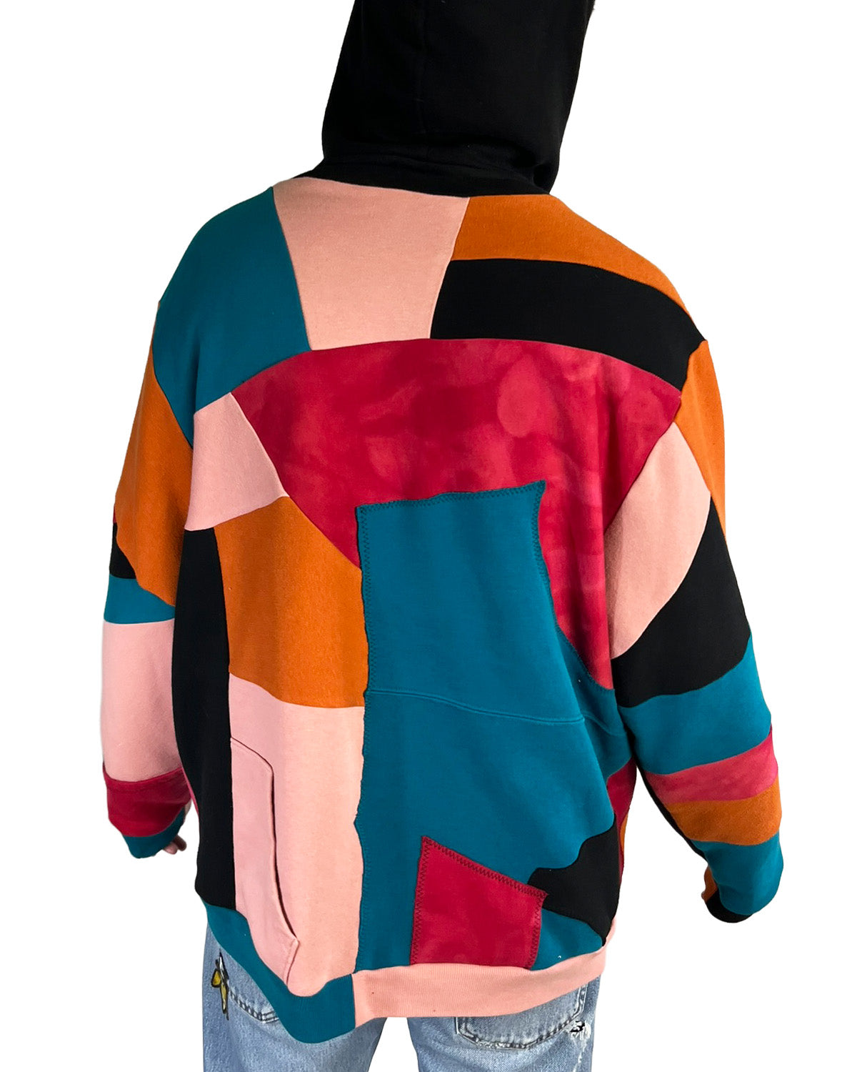 Geometric Patchwork Hoodie - XL