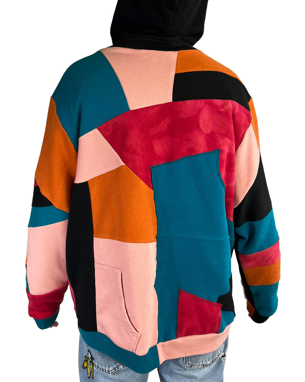 Geometric Patchwork Hoodie - XL