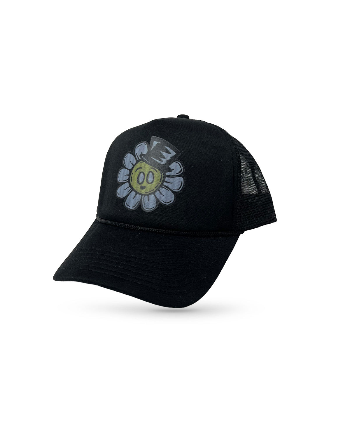 Flower Bop Trucker Hat - All Black