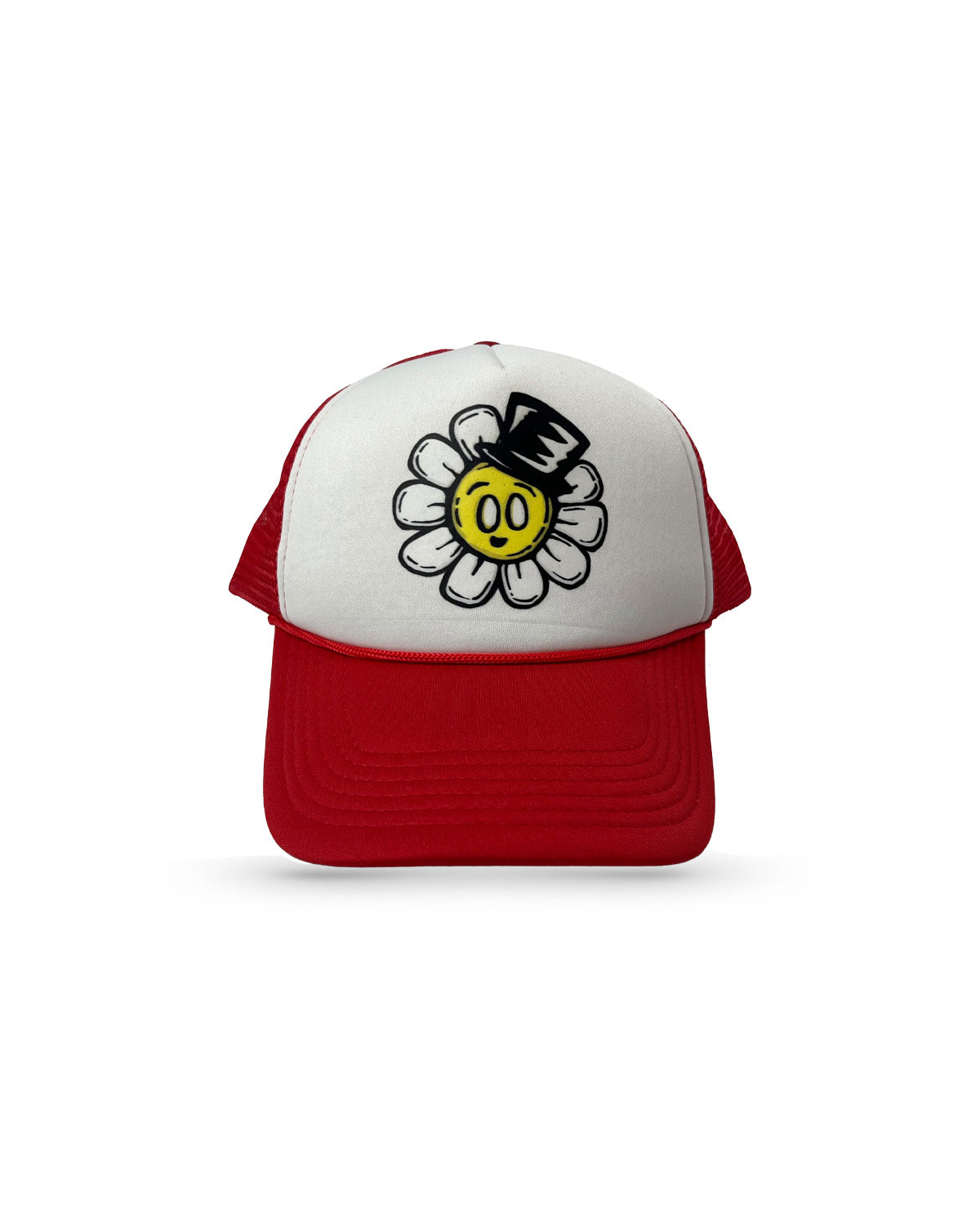 Flower Bop Trucker Hat - Red