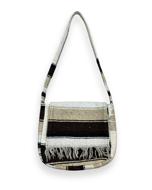 Vintage Cancun Blanket Flared Shoulder Flap Bag - 14in