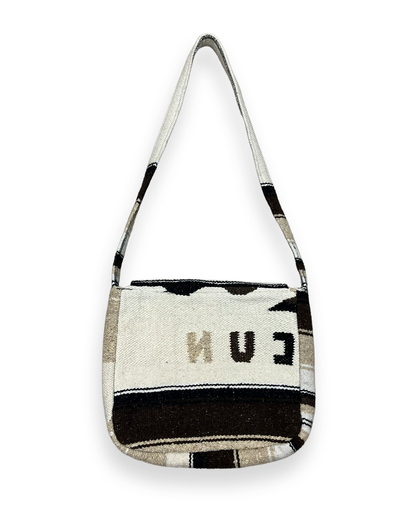 Vintage Cancun Blanket Flared Shoulder Flap Bag - 14in