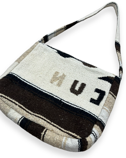 Vintage Cancun Blanket Flared Shoulder Flap Bag - 14in