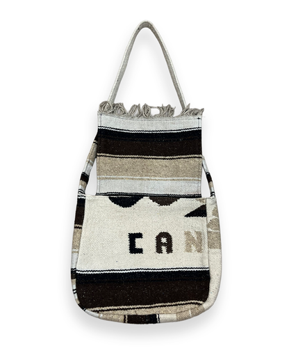 Vintage Cancun Blanket Flared Shoulder Flap Bag - 14in