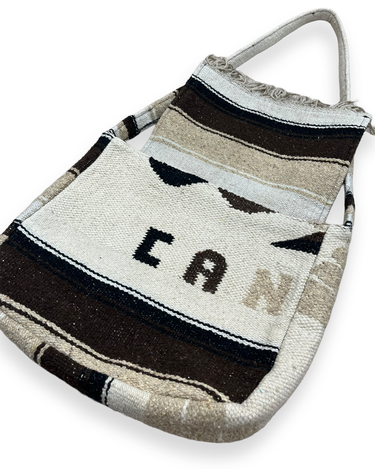 Vintage Cancun Blanket Flared Shoulder Flap Bag - 14in