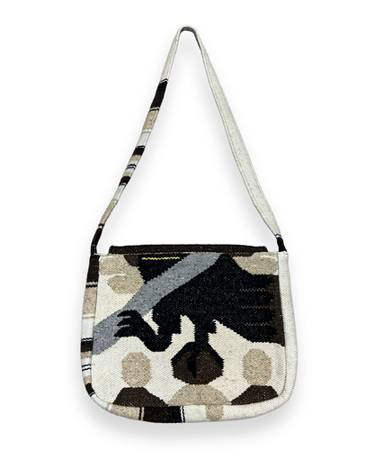 Vintage Cancun Blanket Flared Shoulder Flap Bag - 16in