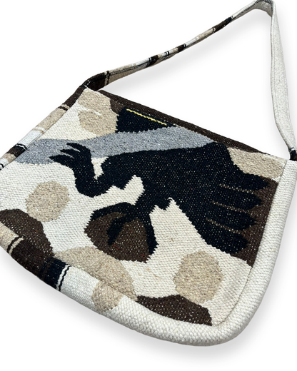 Vintage Cancun Blanket Flared Shoulder Flap Bag - 16in