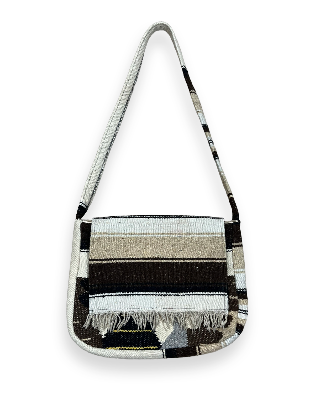 Vintage Cancun Blanket Flared Shoulder Flap Bag - 16in