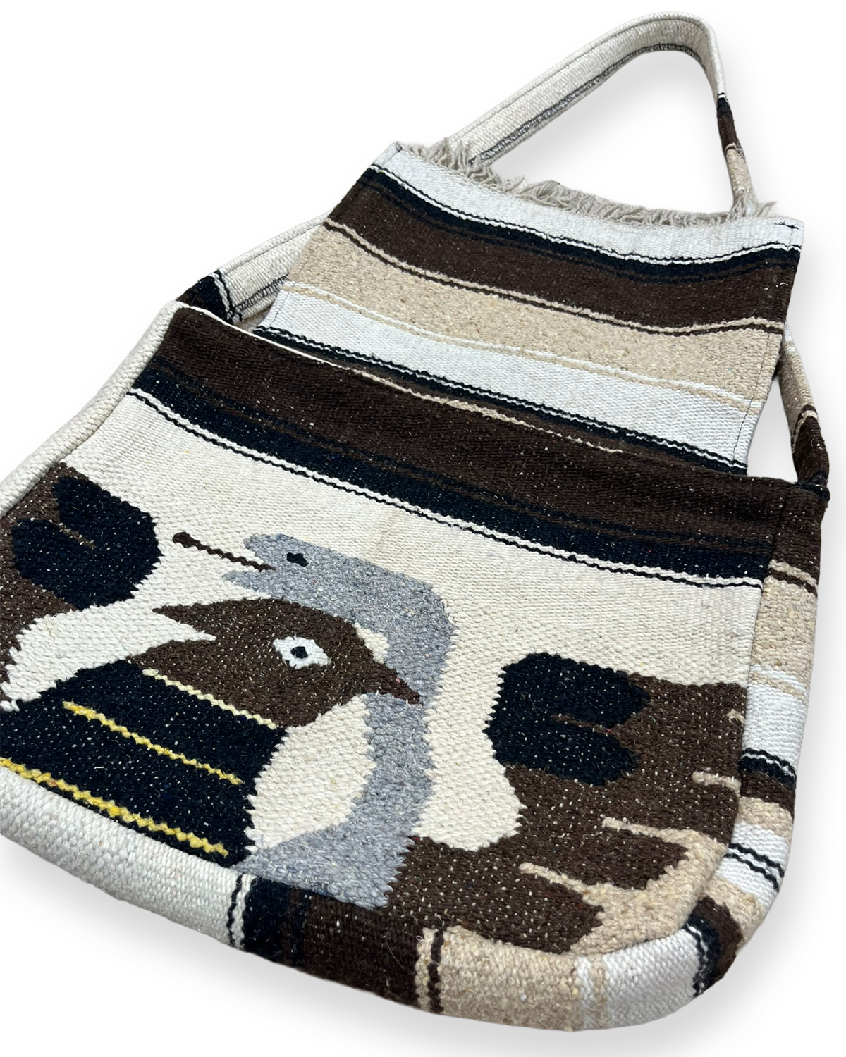 Vintage Cancun Blanket Flared Shoulder Flap Bag - 16in