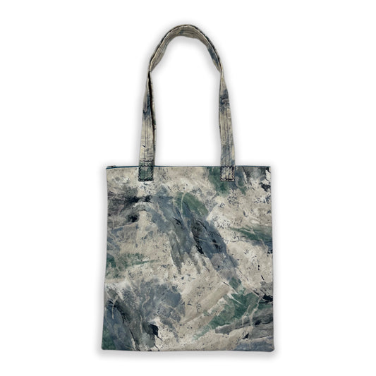 Abstract Blue Floral Tote Bag