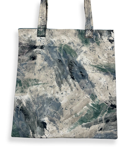 Abstract Blue Floral Tote Bag