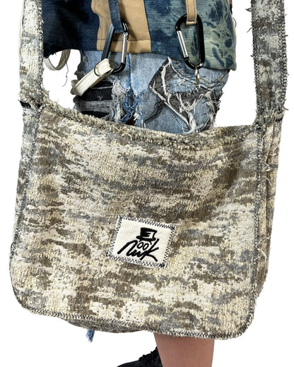 Moss Camo Frayed Crossover Flap Bag