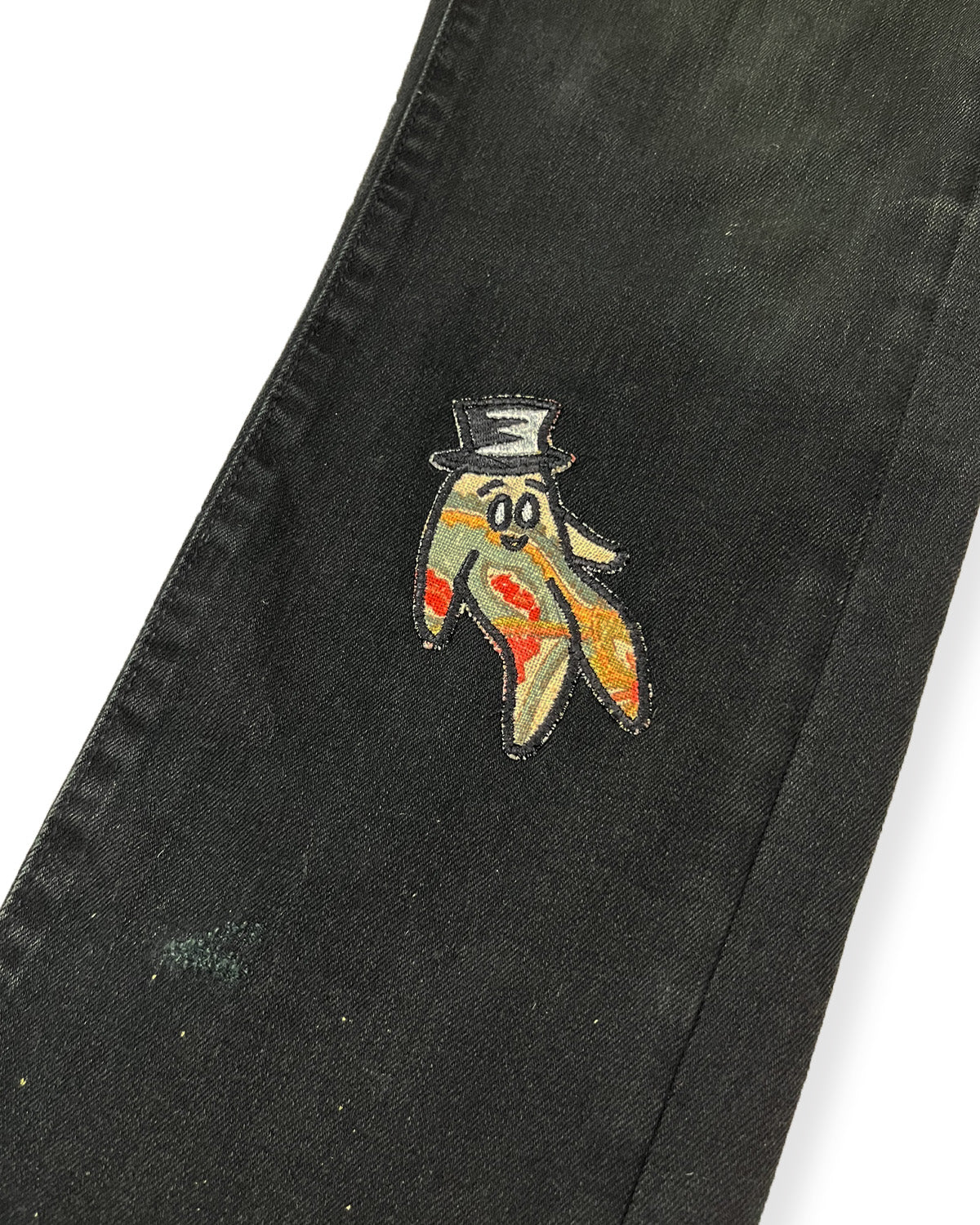 Black Distressed Bop Patches Denim