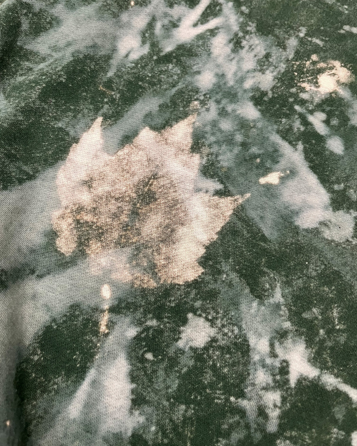 Forest Green Leaf Bleached NWK Crewneck