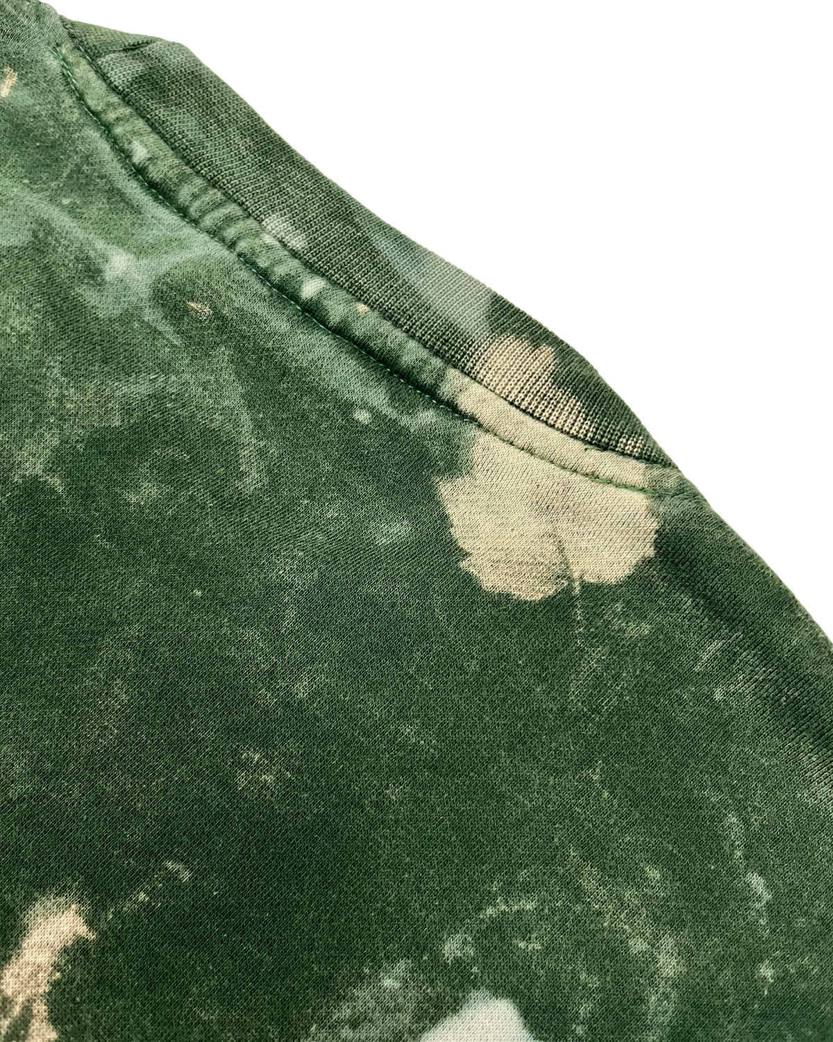 Forest Green Leaf Bleached NWK Crewneck