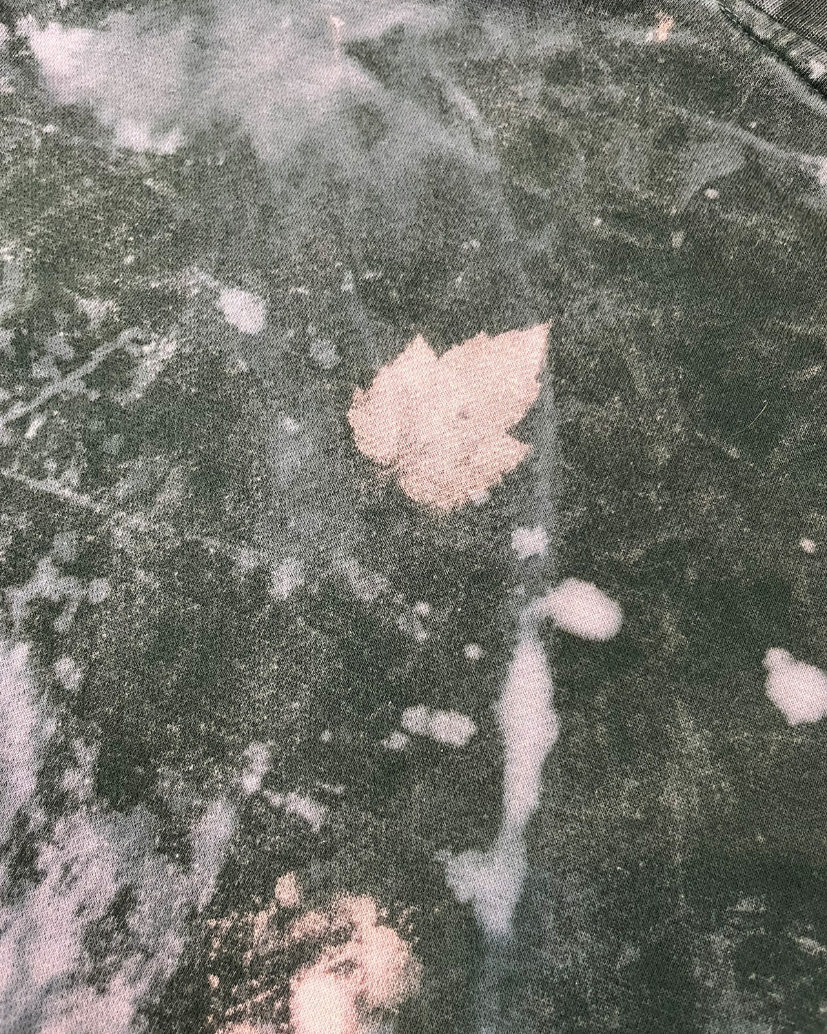 Forest Green Leaf Bleached NWK Crewneck