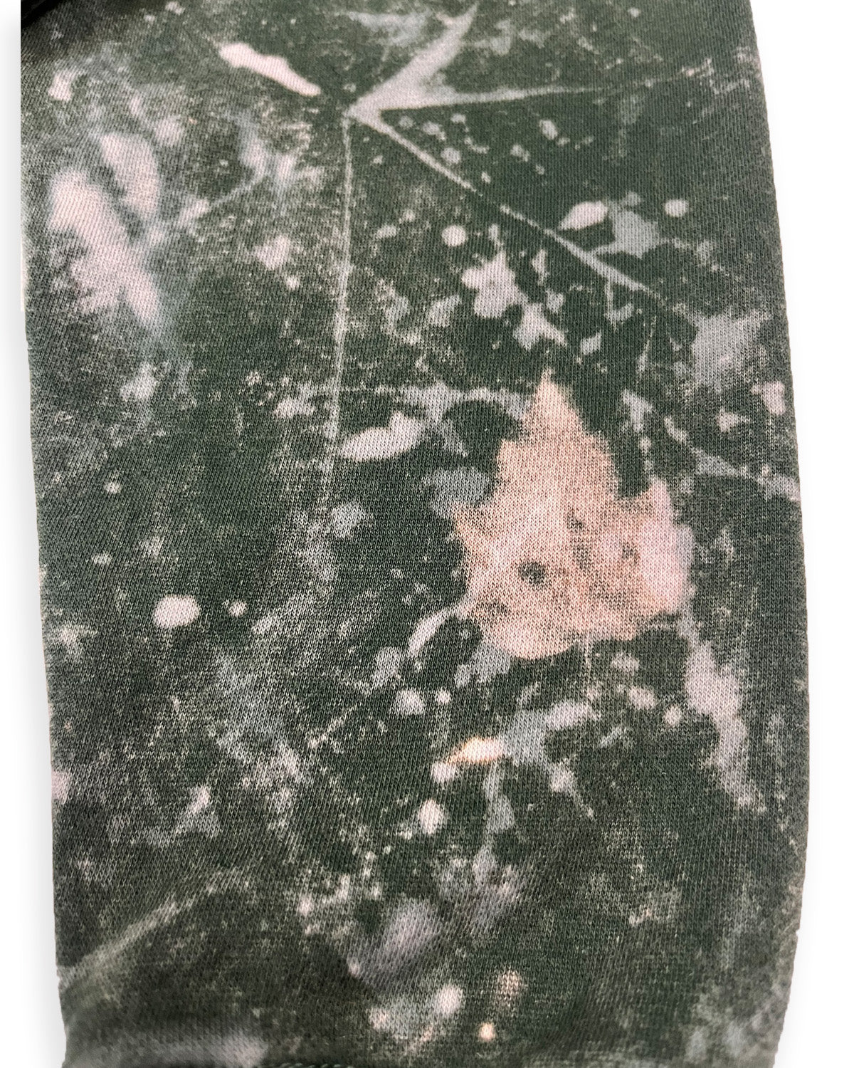 Forest Green Leaf Bleached NWK Crewneck