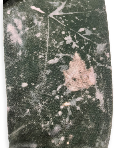 Forest Green Leaf Bleached NWK Crewneck