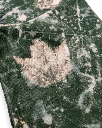Forest Green Leaf Bleached NWK Crewneck