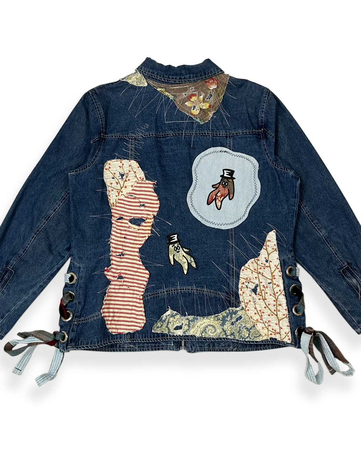 Dark Blue Patchworked Bop Patches Denim