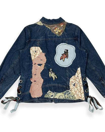 Dark Blue Patchworked Bop Patches Denim