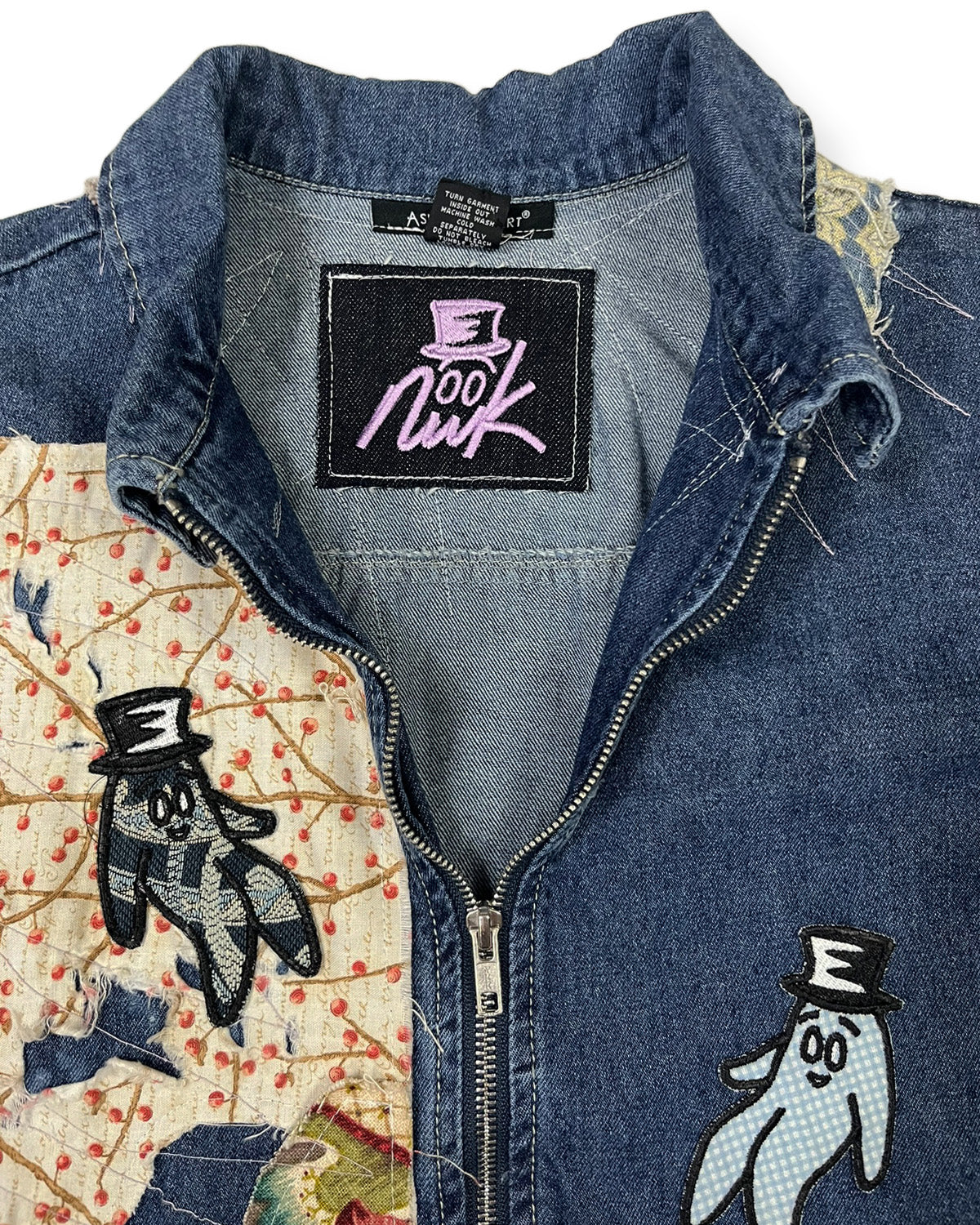 Dark Blue Patchworked Bop Patches Denim